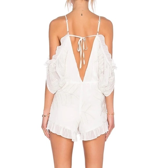 Lovers + Friends Malia romper jumper women’s small peach off shoulder summer - Picture 10 of 10